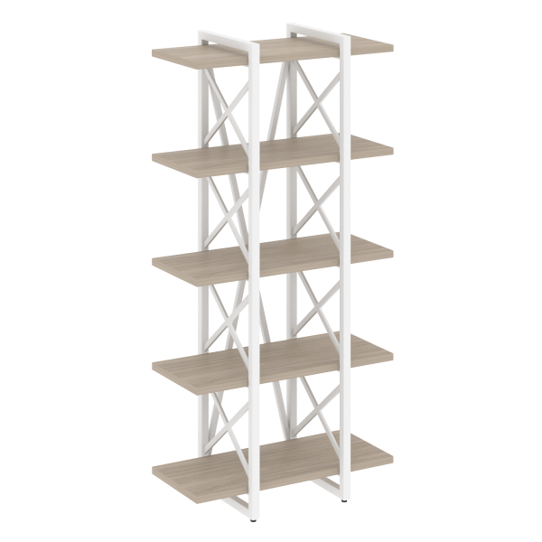 Стеллаж на регулируемых опорах-5 полок VR.L-MST.O-5.4V 800x400x1650 (Дуб Аттик/Белый металл)