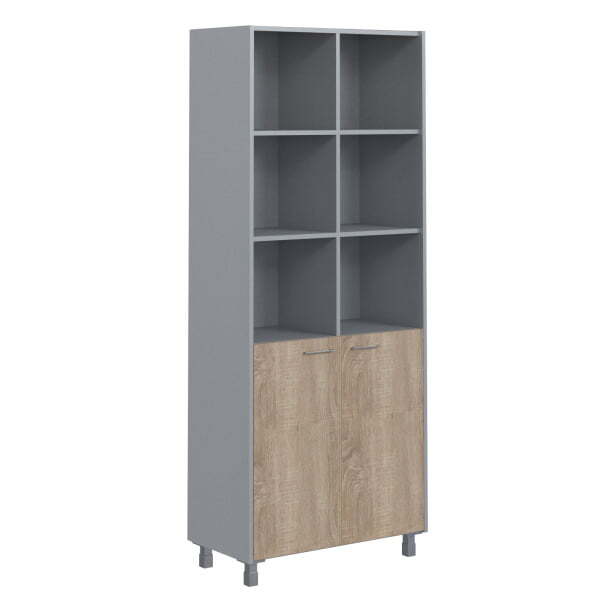 Шкаф с 1 комплектом глухих малых дверей Offix-new OHC 87.5 874x450x2147 (Дуб Сонома светлый/металлик)