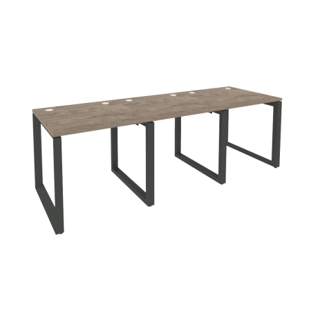 Рабочая станция на О-образном м/к Onix O.MO-RS-3.0.8 2340x800x750 (Тиквуд Темный/Черный металл)