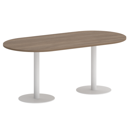 Стол овальный VR.SP-5-180.1 1800x900x750 (Дуб Аризона/Белый Металл)