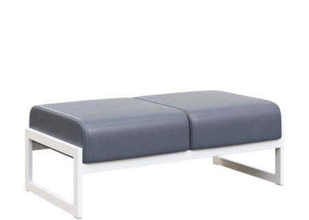 Банкетка двухместная MD.B2  (1255х700х700) (Oregon Серый арт.17/Белый металл)