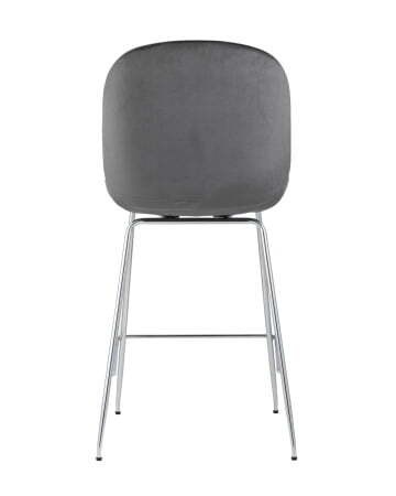 Стул полубарный Beetle со спинкой серый хромированные ножки (Стул полубарный Турин серый)