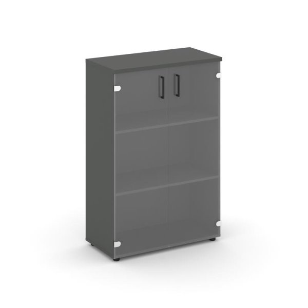 Шкаф средний широкий SN.STS.E-205 (796х400х1203) (Антрацит/Прозрачный)