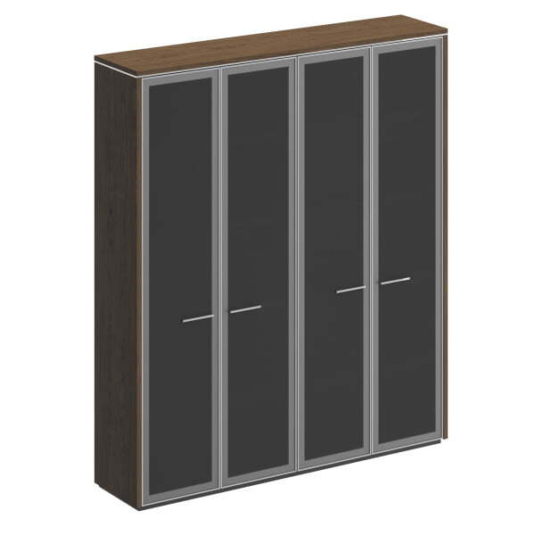 Шкаф для документов с высокими стеклянными дверями Velar ВЛ 360-1 ДТ 1830x410x2120 (Дуб табачный)