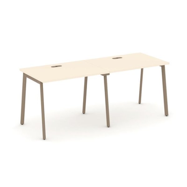 Рабочая станция 2 места ES.RS-2.1-LP (1960х730х750) (Сатин/Металл Латте)