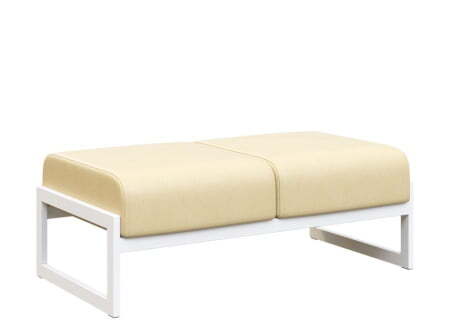 Банкетка двухместная MD.B2  (1255х700х700) (Oregon Бежевый арт.11/Белый металл)