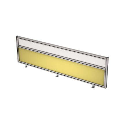 9БТС.0416.8 Барьер из ткани и стекла в алюминиевом профиле, фронтальный (1400x29x400) (Lemon/стекло матовое)
