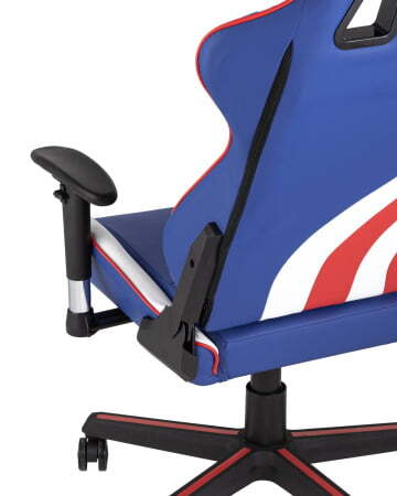 Кресло игровое TopChairs Cherokee синее (Геймерское кресло Cherokee синий, белый, красный)