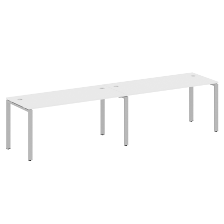 Рабочая станция на 2 раб.места Metal System Style БП.СМ-2.4 3200x720x750 (Белый/Серый металл)