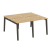 Рабочая станция на деревянных опорах Onix Wood OW.D.RS-4.0.7 1560x1475x750 (Тиквуд Светлый/Дуб Темный)
