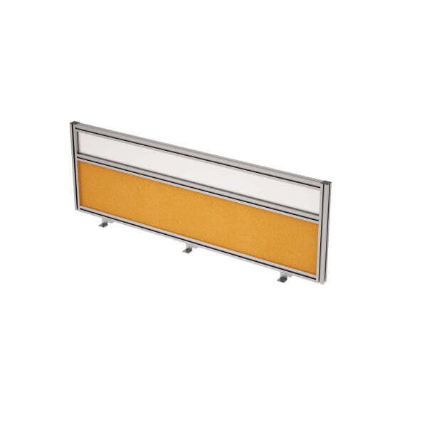 9БТС.0415.6 Барьер из ткани и стекла в алюминиевом профиле, фронтальный (1200x29x400) (Orange/стекло матовое)