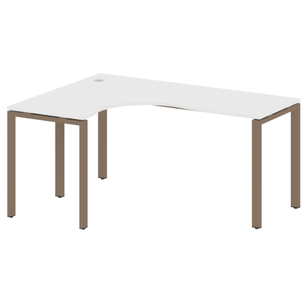 Стол криволинейный левый Metal System Style БП.СА-4 Л 1600x1200x750 (Белый/Мокко металл)