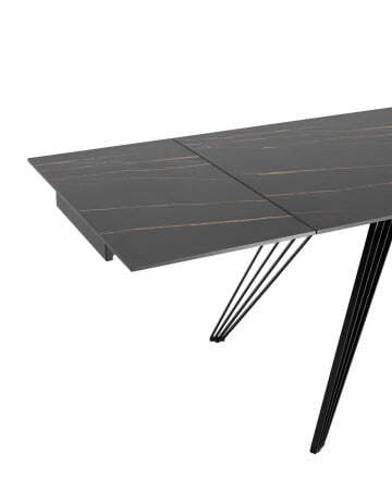 Стол обеденный Пандора раскладной 180-280*90 керамика темная (Стол обеденный Пандора черный)