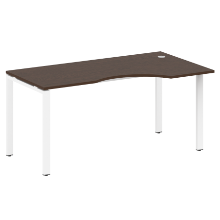 Стол криволинейный правый Metal System Style БП.СА-1 Пр 1600x900x750 (Венге Цаво/Белый металл)