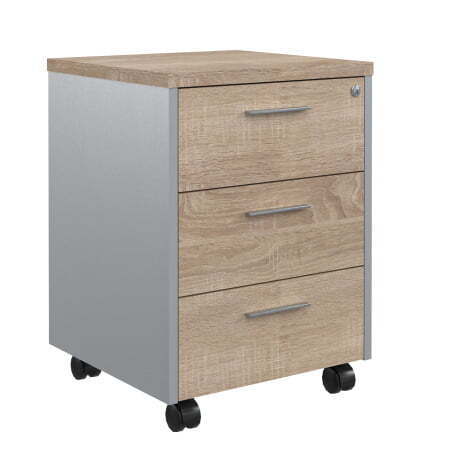 Тумба мобильная Offix-new OMC 3D 465x450x625 (Дуб Сонома светлый/металлик)