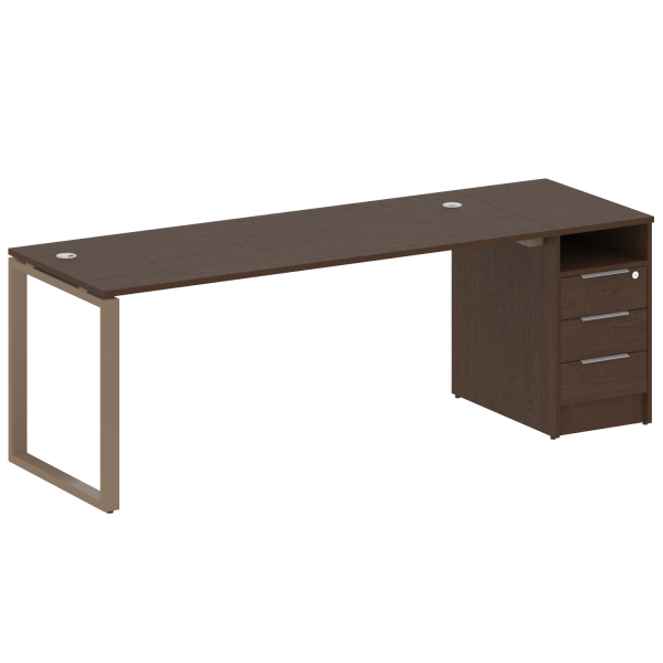 Рабочая станция Metal System Style БО.РС-СТП-1.5 2212x720x750 (Венге Цаво/Мокко металл)