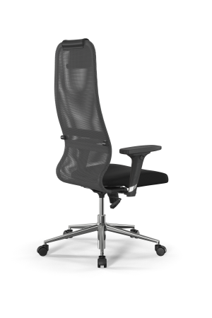 Кресло для руководителя Метта Sit 8 B1-8D - X1+UMF(X1) /Uh00/Wh00/D02P(M09.B23.G18.W01) (Светло-серый | Черный)