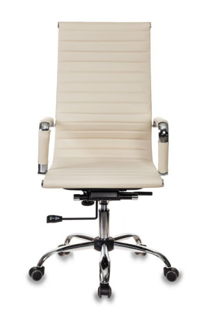 Кресло руководителя CH-883 слоновая кость эко.кожа крестов. металл хром (Слоновая кость)