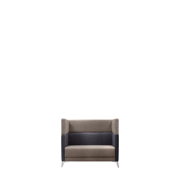 Диван офисный Меркурий (М-59) 2-х местный (высота 102см) (Коричневый/серый)