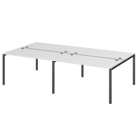 Бенч двойной на 4 рабочих места Арго-М АМБ-002-4 2400x1496x760 (Белый)