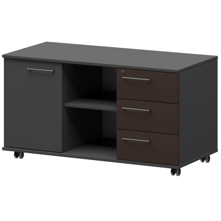 Креденция правая Кортез KZT-62R 1200x568x648 (Дуб венге/Графит)