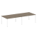 Переговорный стол 2 столешницы Metal System Style БП.ПРГ-2.4 3200x1235x750 (Дуб Наварра/Серый металл)