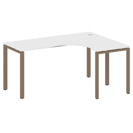 Стол криволинейный правый Metal System Style БП.СА-4 Пр 1600x1200x750 (Белый/Мокко металл)