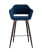 Стул барный Саймон велюр тёмно-синий (Стул барный Саймон темно-синий)