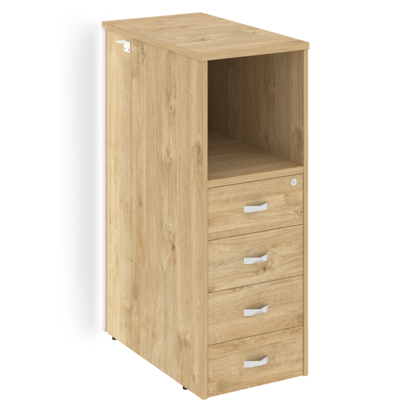 Тумба с подсветкой 4 ящика завершающая, правая Onix O.R-TV-4.SR 436x767x1185 (Тиквуд Светлый)