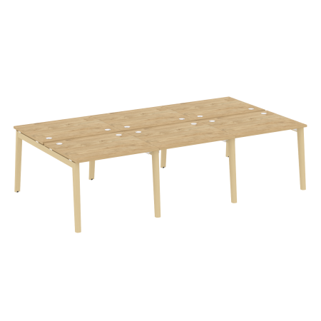 Рабочая станция на деревянных опорах Onix Wood OW.D.RS-6.1.8 2940x1635x750 (Тиквуд Светлый/Дуб Светлый)
