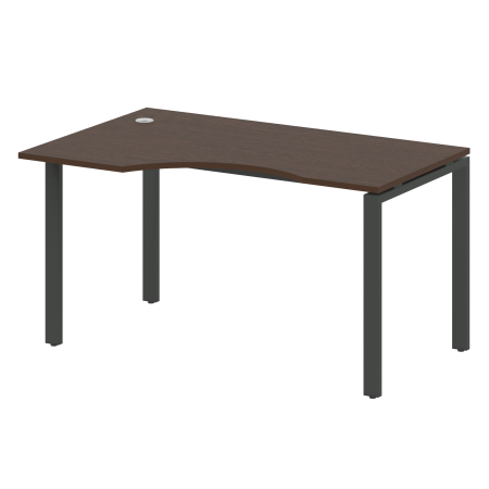 Стол криволинейный левый Metal System Style БП.СА-2 Л 1400x900x750 (Венге Цаво/Антрацит металл)