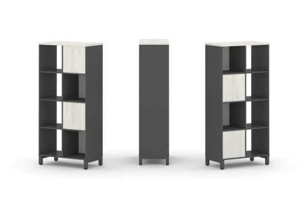 Набор стеллажа 2-х сторонний, 4 яруса SN.NSD-421 (754х400х1615) (Антрацит/Дуб Наварра/Металл Антрацит)