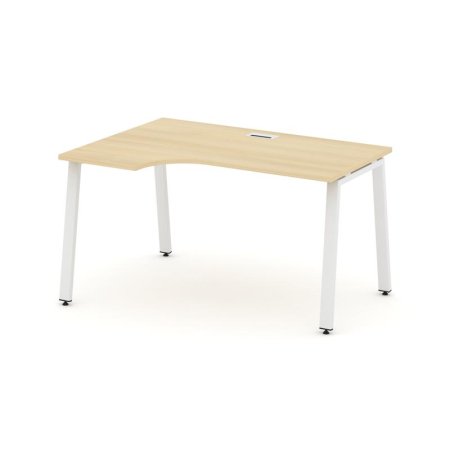 Стол рабочий эргономичный SN-6A.SPA-011(L) (1380х700/980х750) (Акация Лорка/Металл Белый)