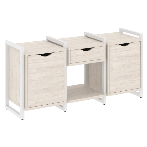 Тумба на регулируемых опорах наборная VR.L-TN-7.O 1440x460x719 (Денвер Светлый/Белый металл)