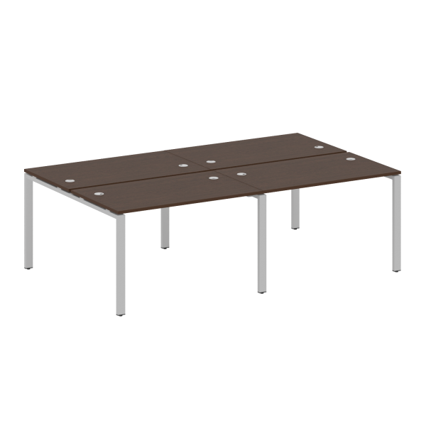 Рабочая станция на 4 раб. места Metal System Style БП.СМ-4.2 2400x1475x750 (Венге Цаво/Серый металл)