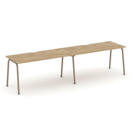 Рабочая станция 2 места ES.RS-2.4-VK (3160х730х750) (Тиквуд Светлый/Металл Латте)