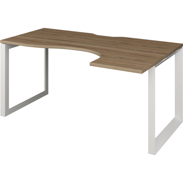Стол эргономичный правый на металлокаркасе Аргентум-МП НТМП.О-040.ПР 1400x1100x750 (Дуб сафари/Белый)