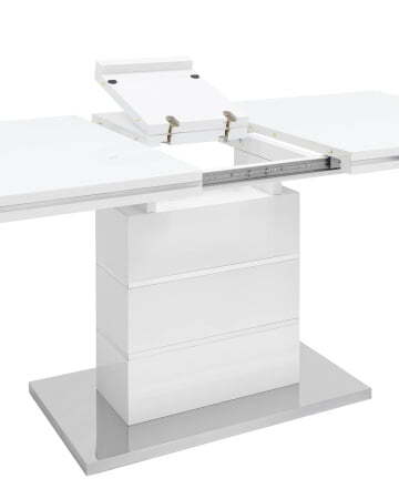 Стол обеденный Глазго раскладной 140-170*80 глянцевый белый (Стол обеденный Глазго белый)