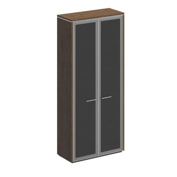 Шкаф для документов с высокими стеклянными дверями Velar ВЛ 344 ДТ 940x410x2120 (Дуб табачный)