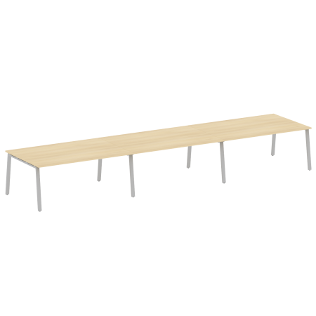 Стол для переговоров (3 столешницы) на А-образном м/к Metal System Style БА.ПРГ-3.5 5400x1235x750 (Акация/Серый металл)