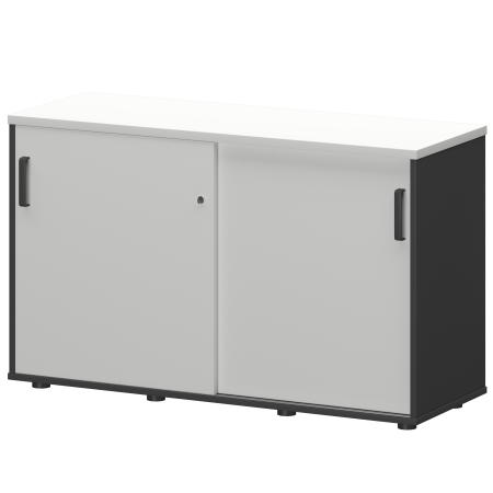 Тумба-купе Смарт СМТ-12К Тип2 1236x444x750 (Графит/Белый)