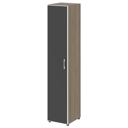 Шкаф для документов узкий со стеклом черным LT.SU-1.10 R (L) Black (Вяз Благородный)