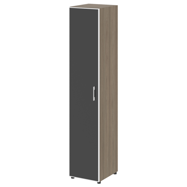 Шкаф для документов узкий со стеклом черным LT.SU-1.10 R (L) Black (Вяз Благородный)