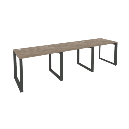 Рабочая станция на О-образном м/к Onix O.MO-RS-3.1.7 2940x720x750 (Тиквуд Темный/Черный металл)