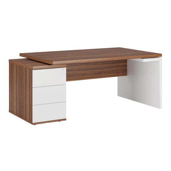 Стол рабочий на опорной тумбе левый Zion ZIO28511431 1820x1000x740 (Орех Лион)