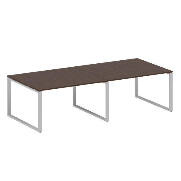 Переговорный стол 2 столешницы Metal System Style БО.ПРГ-2.3 2800x1235x750 (Венге Цаво/Серый металл)