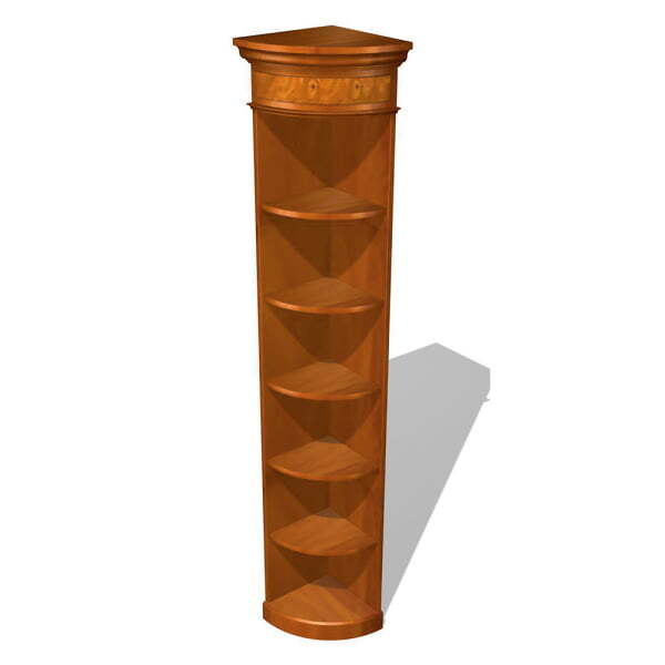 Стеллаж угловой Art&Moble 01208 380x380x2500 (Шпон корня оливы)