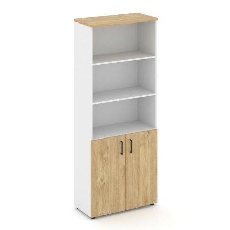 Шкаф высокий широкий SN.STS.E-101 (796х400х1982) (Белый/Тиквуд Светлый)