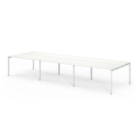TOUR LIGHT Бенч-система 6 рабочих мест 420x143 (Белый/Белый металл)