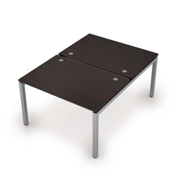 6МБ.5288 Бенч-система на 2 рабочих места (1200x1635x750) (Венге/Алюминий матовый)